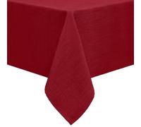 smiry Linen Table Cloth Rectangle 140x100 cm Wipe Clean Tablecloth Water Resistant Table Cover for Kitchen, Party Decorations - Red