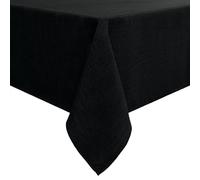 smiry Linen Table Cloth Rectangle 140x200 cm Wipe Clean Tablecloth Water Resistant Table Cover for Kitchen, Party Decorations - Black