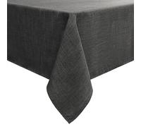 smiry Linen Table Cloth Rectangle 140x240 cm Wipe Clean Tablecloth Water Resistant Table Cover for Kitchen, Party Decorations - Dark Grey