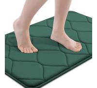 Smiry Memory Foam Bath Mat 24"x16", Ultra Soft Non-Slip Bathroom Rug, Plush Water Absorbent Quick Dry and Machine Washable Floor Mat for Shower, Tub & Home Decor, Hunter Green