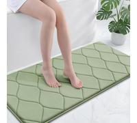 Smiry Memory Foam Bath Mat 47''x24'', Ultra Soft Non-Slip Bathroom Rug, Plush Water Absorbent Quick Dry and Machine Washable Floor Mat for Shower, Tub & Home Decor, Sage Green