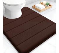 smiry Memory Foam Toilet Mat 50 x 60 cm U-Shape Pedestal Mat Brown
