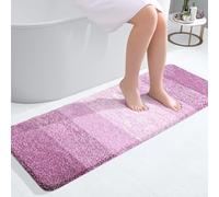 smiry Microfiber Bath Mat, 40 x 120 cm, Non-Slip Super Absorbent Bathroom Mat, Extra Soft Thick Floor Foot Mat, Fluffy Shaggy Bath Mats Rugs for Bathroom, Lilac
