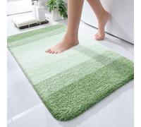 smiry Microfiber Bath Mat, 40 x 60 cm, Non-Slip Super Absorbent Bathroom Mat, Extra Soft Thick Floor Foot Mat, Fluffy Shaggy Bath Mats Rugs for Bathroom, Sage Green