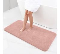 smiry Microfiber Bath Mat 60 x 120 cm, Non-Slip Super Absorbent Bathroom Mat, Extra Soft Machine Wash and Dry, Non-Shedding Bath Mats For Bathroom, Dusty Pink