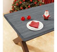 Smiry Rectangle Picnic Tablecloth, Wipeable Flannel Backed Vinyl Tablecloths for 6 Foot Tables, Waterproof Elastic Fitted Table Covers for Camping, Indoor, Outdoor (Grey, 30x72 Inches)