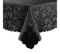 Smiry Rectangle Table Cloth, Waterproof Heavy Duty Vinyl Tablecloths, Wipeable Washable Table Cover for Kitchen and Dining Room (Black, 60" X 84")