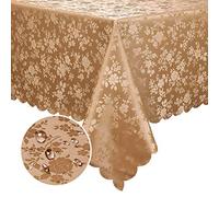 Smiry Rectangle Table Cloth, Waterproof Heavy Duty Vinyl Tablecloths, Wipeable Washable Table Cover for Kitchen and Dining Room (Brown, 60" X 102")