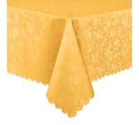 Smiry Rectangle Table Cloth, Waterproof Heavy Duty Vinyl Tablecloths, Wipeable Washable Table Cover for Kitchen and Dining Room (Mustard Yellow, 60" X 120")