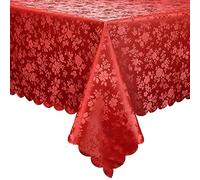 smiry Rectangle Table Cloth, Waterproof Heavy Duty Vinyl Tablecloths, Wipeable Washable Table Cover for Kitchen and Dining Room (Red, 52" X 70")