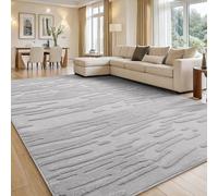 smiry Rugs Living Room, Extra Large Area Rugs for Bedroom, Machine Washable Anti Slip Short Pile Soft Carpets for Kids Room Bedroom - 120 x 160 cm, Light Grey