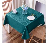 Smiry Square Table Cloth, Waterproof Heavy Duty Vinyl Tablecloths, Wipeable Washable Table Cover for Kitchen and Dining (Emerald Green, 60" X 60")