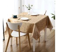 Smiry Square Table Cloth, Waterproof Heavy Duty Vinyl Tablecloths, Wipeable Washable Table Cover for Kitchen and Dining Room (Brown, 54" X 54")