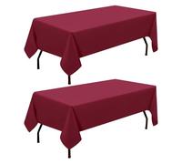 smiry Table Cloth Rectangular 140 x 100 cm Pack of 2, Wine Red