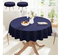 smiry Table Cloth Round 150 cm Pack of 2, Dark Blue