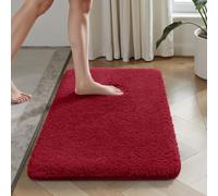 smiry Thick Premium Microfiber Bath Mat 40 x 60 cm Bathroom Mat Wine Red | Non-slip Absorbent Plush Bath Rug Soaks Water Fast, Machine Washable & Non-shedding, Durable for Bathroom, Sink, Laundry