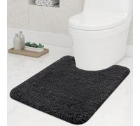 smiry U-Shape Toilet Mat 50 x 60 cm Pedestal Mat for Bathroom Dark Grey | Extra Soft Microfiber Pedestal Mat with Strong Water Absorption, Gentle on Bare Feet, Machine Washable and Non-shedding