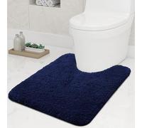 smiry U-Shape Toilet Mat 50 x 60 cm Pedestal Mat for Bathroom Navy Blue | Extra Soft Microfiber Pedestal Mat with Strong Water Absorption, Gentle on Bare Feet, Machine Washable and Non-shedding