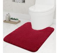 smiry U-Shape Toilet Mat 50 x 60 cm Pedestal Mat for Bathroom Wine Red | Extra Soft Microfiber Pedestal Mat with Strong Water Absorption, Gentle on Bare Feet, Machine Washable and Non-shedding