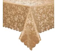 smiry Waterproof Vinyl Tablecloth, Square Heavy Duty Table Cloth, Wipeable Table Cover for Kitchen and Dining Room (Brown, 54" X 78")