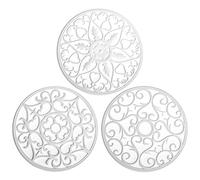 Smitchraft Silicone Trivets for Hot Dishes, Pots & Pans, Multi-Use Hot Pads Kitchen Quartz Countertops, Silicone Pot Holders Mats, Non-Stick Carved Heat Resistant Mats for Counter & Table, Set 3 White