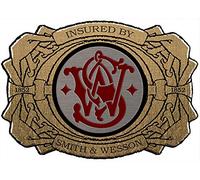 Smith and Wesson Sticker, Outdoor Resistant, UV Resistant, Matte Vinyl, Cartoon Style, Rectangular Decal