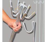 Smith & Barker 20 x Galvanised Steel Fencing Pins 119cm - Heavy Duty Metal Fence Stakes for Temporary Fencing, Plastic Netting & Garden Barriers - Shepherds Crook Netting Posts