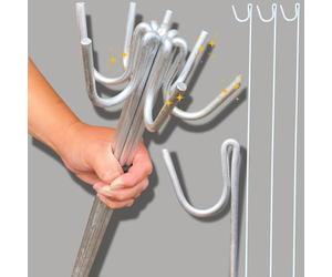 Smith & Barker 20 x Galvanised Steel Fencing Pins 119cm - Heavy Duty Metal Fence Stakes for Temporary Fencing, Plastic Netting & Garden Barriers - Shepherds Crook Netting Posts