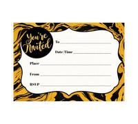 Smith Bros Printers 1898 Black and Gold Marble You're Invited Party Invitations (Envelopes Not Included) - 32 x A6 Cards