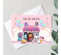 Smith Bros Printers 1898 Gabby's Dollhouse A6 Two-Sided Write-On Birthday Party Invitations - Pack of 24, INVITATIONS ONLY (No Stickers, No Envelopes)