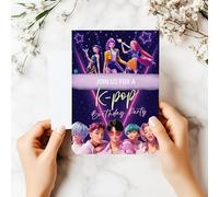 Smith Bros Printers 1898 K Pop Demon Hunters Party Invites Birthday Invitations & Sticker Bundle (WRITE ON) with or without Envelopes