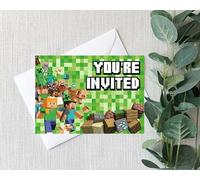 Smith Bros Printers 1898 Mine Theme A6 Two Sided Invitations (WRITE ON) Birthday Party Invites (Pack of 24 & Envelopes and 24 'Thank You For Coming To My Party' 30mm Stickers) (Without Envelopes)