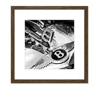 Smith Classic Vintage Car Automobile Badge Hood 8X8 Inch Square Wooden Framed Wall Art Print Picture with Mount Artery8 Brown One Size