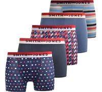 Smith & Jones 5 Pack Mens Boxer Underwear Trunks Designer Multi Pack Trunk Brief