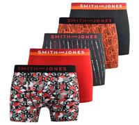SMITH & JONES Mens 5 Pack Boxer Shorts Underwear Boxer Trunks Printed Briefs Stretch, Gift Set for boyfriend, husband or Family, Style 1, M