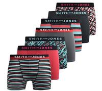SMITH & JONES Mens 7 Pack Boxer Shorts Underwear Boxer Trunks Printed Briefs Stretch, Gift Set for boyfriend, husband or Family, Style 4, L