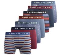 SMITH & JONES Mens 7 Pack Boxer Shorts Underwear Boxer Trunks Printed Briefs Stretch, Gift Set for boyfriend, husband or Family, Style 1, L