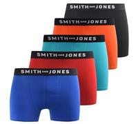 SMITH & JONES mens boxers - multipack of 5, stretch cotton men’s boxer shorts, comfortable underpants for men, colourful and black underwear trunks, multi pack man briefs