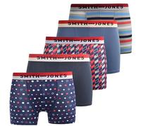 SMITH & JONES mens boxers - multipack of 5, stretch cotton men’s boxer shorts, comfortable underpants for men, colourful and black underwear trunks, multi pack man briefs(S, Nellary)