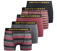 SMITH & JONES mens boxers - multipack of 5, stretch cotton men’s boxer shorts, comfortable underpants for men, colourful and black underwear trunks, multi pack man briefs(XL, Kole)