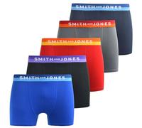 SMITH & JONES mens boxers - multipack of 5, stretch cotton men’s boxer shorts, comfortable underpants for men, colourful and black underwear trunks, multi pack man briefs(L, Wrenlow)