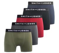 SMITH & JONES mens boxers - multipack of 5, stretch cotton men’s boxer shorts, comfortable underpants for men, colourful and black underwear trunks, multi pack man briefs
