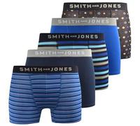 SMITH & JONES mens boxers - multipack of 5, stretch cotton men’s boxer shorts, comfortable underpants for men, colourful and black underwear trunks, multi pack man briefs