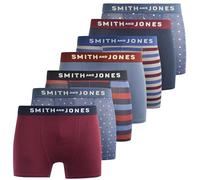 SMITH & JONES mens boxers - multipack of 7, stretch cotton men’s boxer shorts, comfortable underpants for men, colourful and black underwear trunks, multi pack man briefs(XL, Aziel)