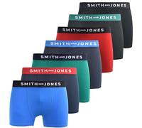 SMITH & JONES mens boxers - multipack of 7, stretch cotton men’s boxer shorts, comfortable underpants for men, colourful and black underwear trunks, multi pack man briefs(M, Kesden)