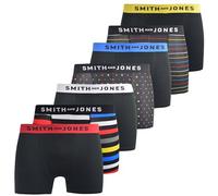 SMITH & JONES mens boxers - multipack of 7, stretch cotton men’s boxer shorts, comfortable underpants for men, colourful and black underwear trunks, multi pack man briefs(XXL, Leland)