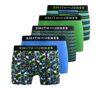 Smith & Jones Riggon Mens 5pk Casual Boxer Shorts Comfort Underwear Multicolour