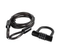 Smith & Locke Black Plastic & Steel Combination Cable Lock (L)2M (Dia)10mm