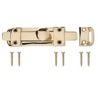 Smith & Locke Gold Brass Flat Straight Door Bolt N262 (L)96mm (W)20mm