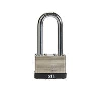 Smith & Locke Laminated Steel Black Long Open Shackle Padlock (W)50mm
